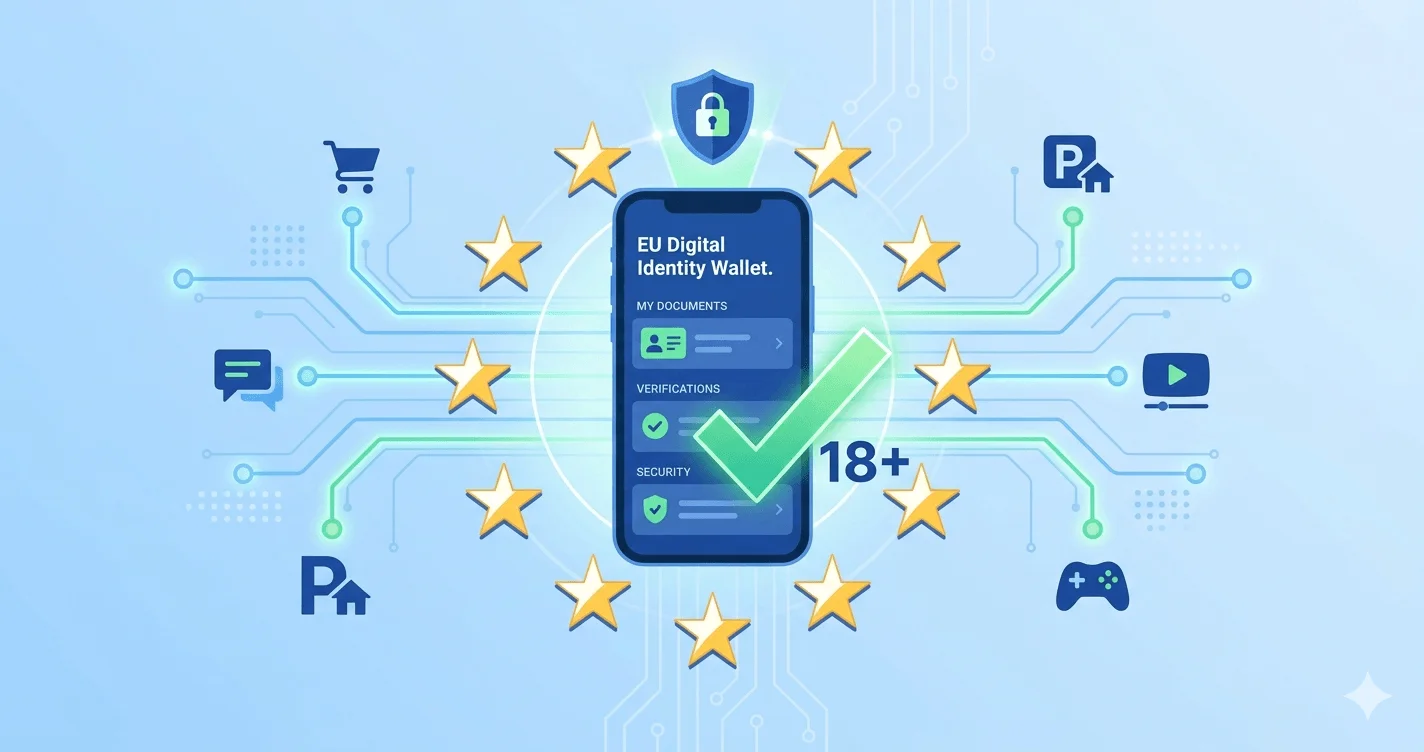 EU Digital Identity Wallet concept showing selective disclosure for age verification